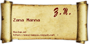 Zana Manna névjegykártya